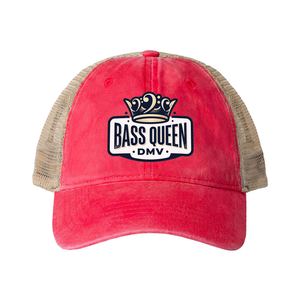 FishingHoleZ Bass Queen - Women's Washed Mesh-Back Cap