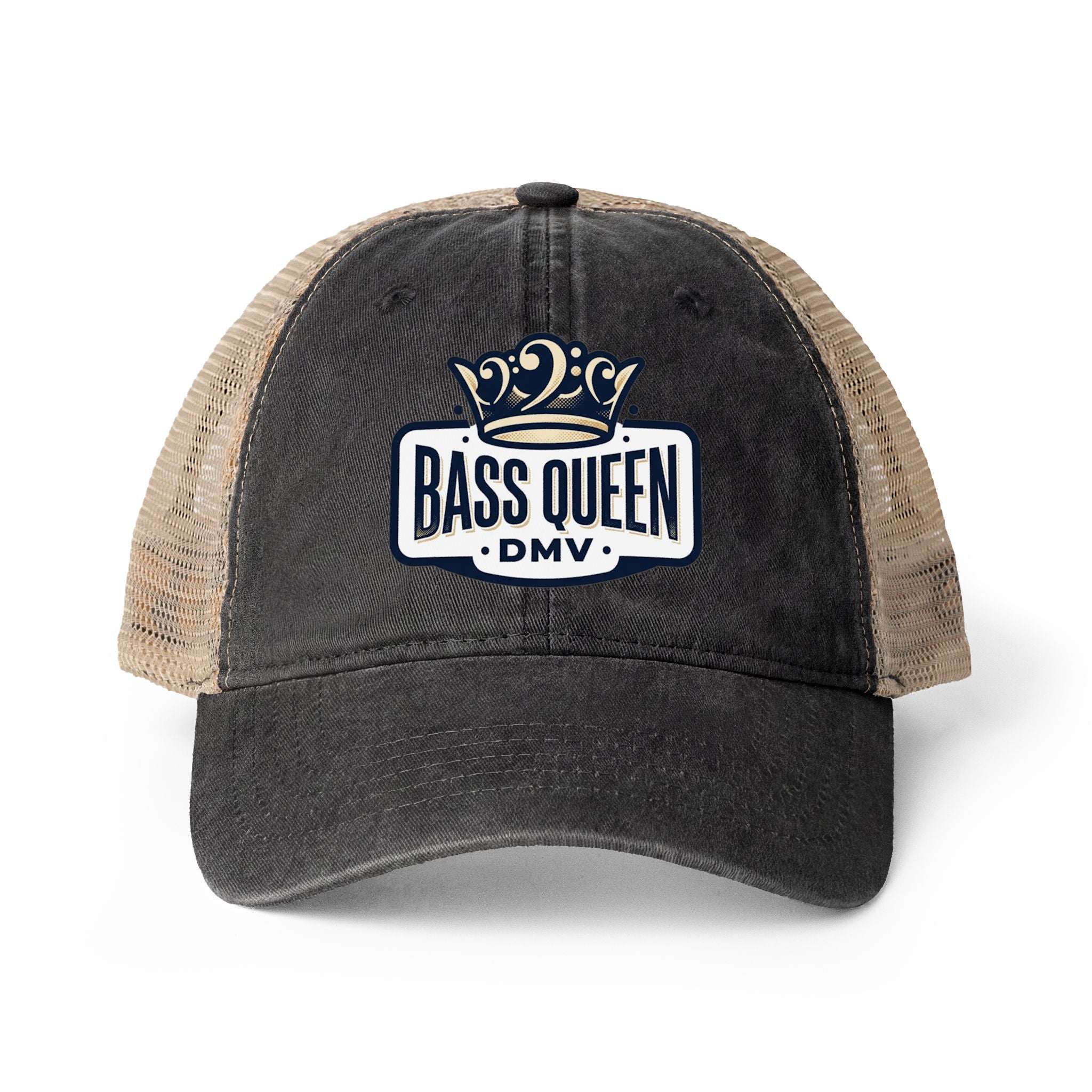 FishingHoleZ Bass Queen - Women's Washed Mesh-Back Cap
